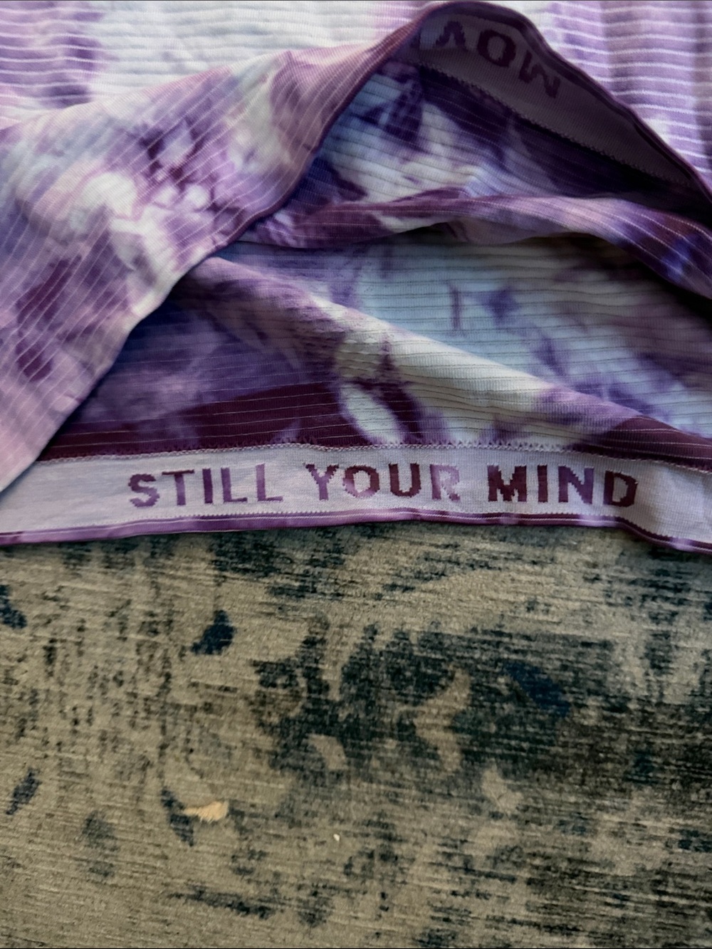Tie-Dye Long Sleeve Ribbed Top - Lavender & White - Picture 2 of 3
